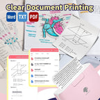 Phomemo M04S Thermal Printer Support 4 Inch Printing Width 300dpi Bluetooth Inkless Printer, White, Geen, Pink