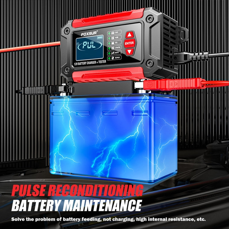 FOXSUR Cars Motorcycles 12V Lithium Cattery Charger With Battery Detection, US Plug, EU Plug, UK Plug, AU Plug, JP Plug