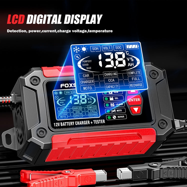 FOXSUR Cars Motorcycles 12V Lithium Cattery Charger With Battery Detection, US Plug, EU Plug, UK Plug, AU Plug, JP Plug