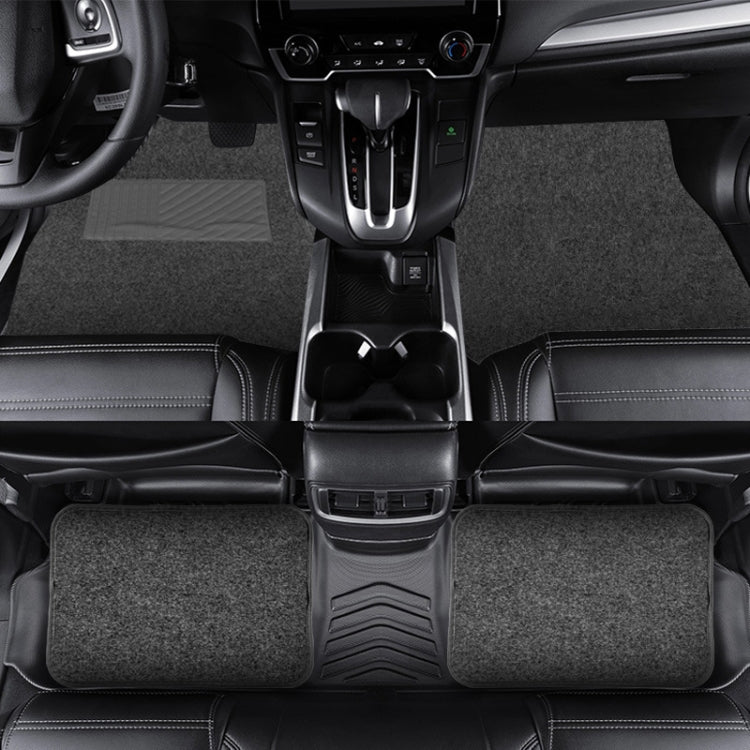 4pcs /Set Universal Car Foot Mats PVC Flocking Pads, Black, Beige, Gray