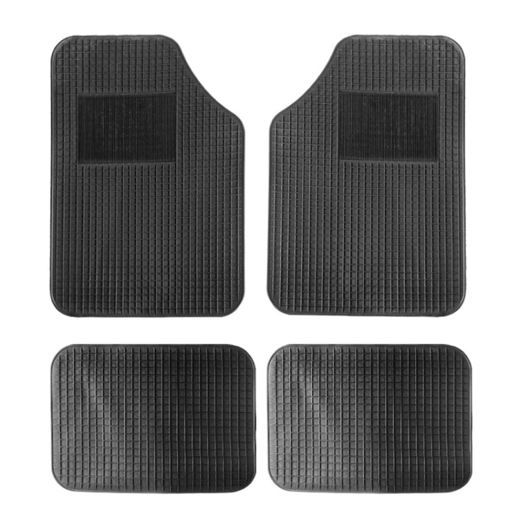 4pcs/Set Car PVC Anti-slip Waterproof Durable Floor Mats, Square, Stripes