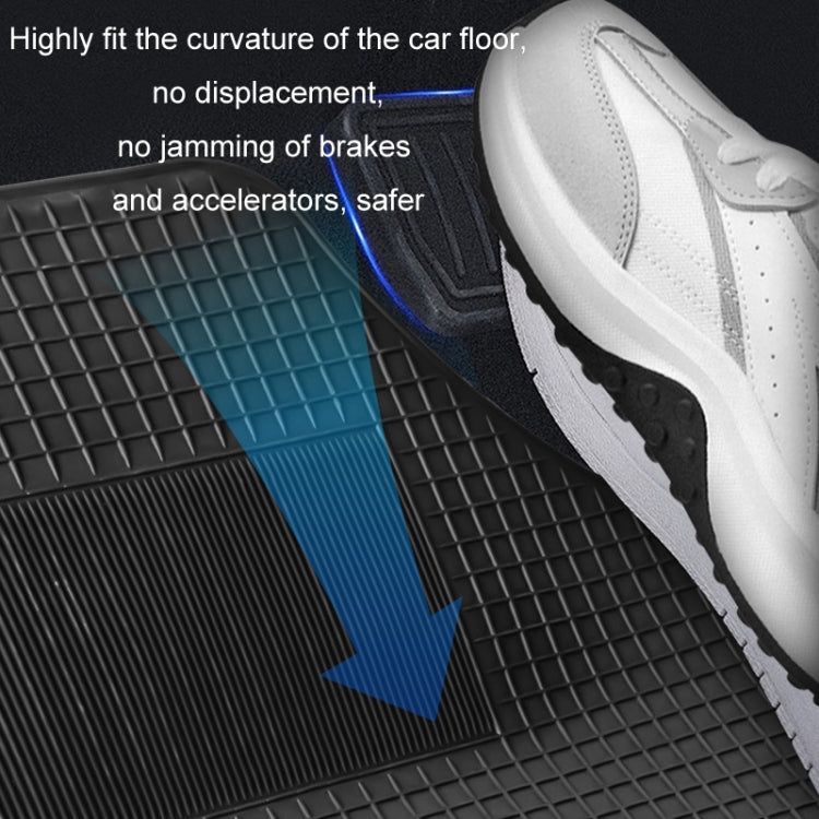 4pcs/Set Car PVC Anti-slip Waterproof Durable Floor Mats, Square, Stripes