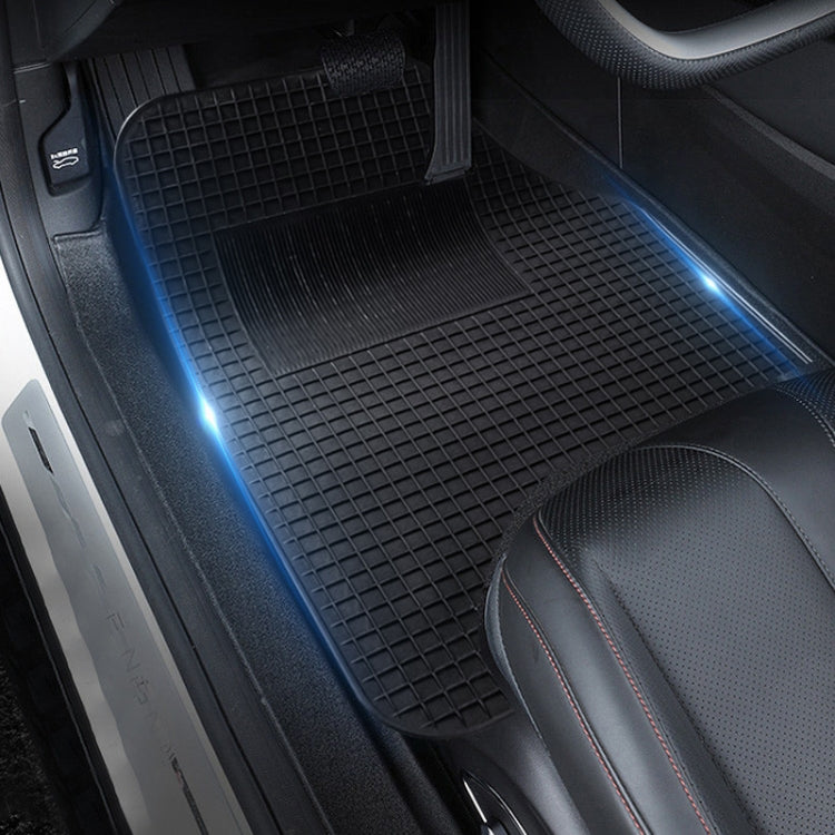 4pcs/Set Car PVC Anti-slip Waterproof Durable Floor Mats, Square, Stripes