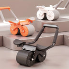 Automatic Rebound Abdominal Roller With Elbow Support & Mobile Phone Bracket, Standard Model Orange, Standard Model Black, Standard Model White, Timing Model Orange, Timing Model Black, Timing Model White