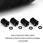 4pcs /Set Zinc Alloy Car Tire Modified Valve Cap, Black, Silver