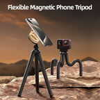 TELESIN P3-FM-02 Flexible Magnetic Suction Mobile Phone Tripod Magsafe Octopus Desktop Fixed Bracket