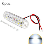 6pcs 12-Bead LED Flashing Warning Lights Motorcycle RV Signal Lights, White Light, Yellow Light, Red Light, Blue Light, Green Light