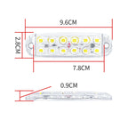 6pcs 12-Bead LED Flashing Warning Lights Motorcycle RV Signal Lights, White Light, Yellow Light, Red Light, Blue Light, Green Light
