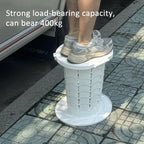 Retractable Portable Travel Toilet Collapsible Stool for Outdoors Fishing Camping, Ordinary White, Ordinary Black, With Light White, With Light Black