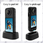 For Insta360 X4 CYNOVA Silicone Base Upright Holder Desktop Support Stand
