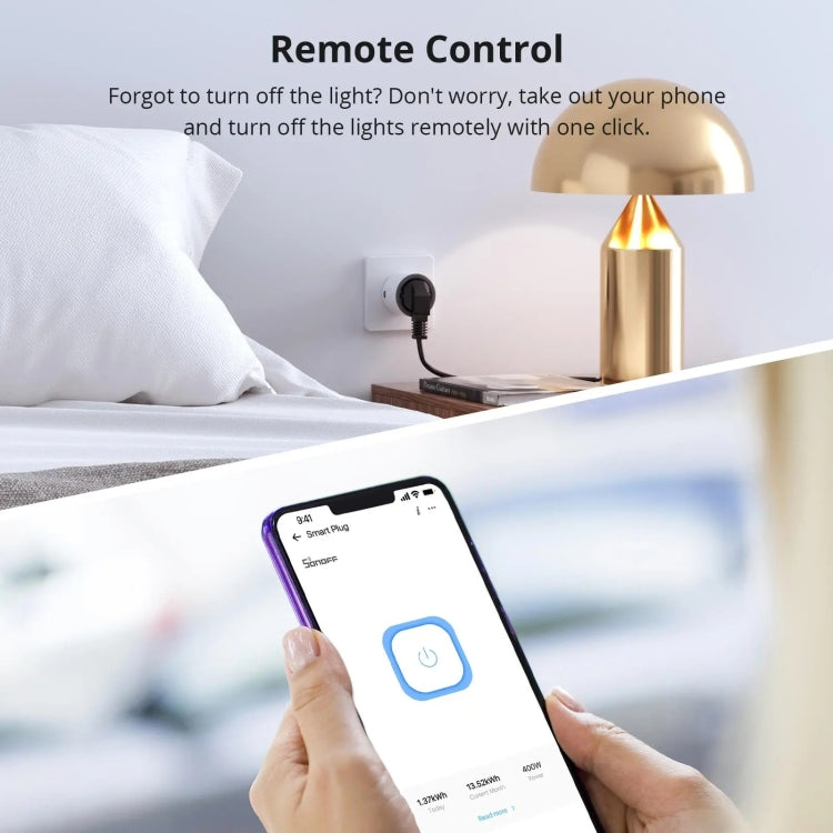 Smart WiFi Socket Electricity Time Switching Voice Control, SONOFF S60TPG UK Plug
