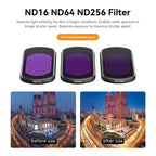 For DJI Pocket 3 TELESIN S5-FLT-03 Magnetic Suction Filter Set CPL+ND16+ND64+ND256