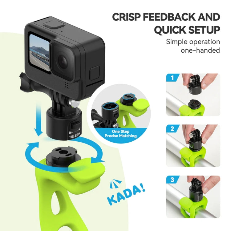 TELESIN TLQ-005 Elastic Quick Release Stand Multi-functional Fixed Silicone Strap Accessories, Quick Release Black, Quick Release Grey, Quick Release Green
