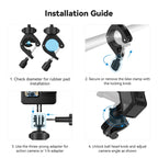 Lightweight Stem Clamp Cycling Bracket 360 Degree Adjustable Sports Camera Universal, TELESIN TE-HBM-004