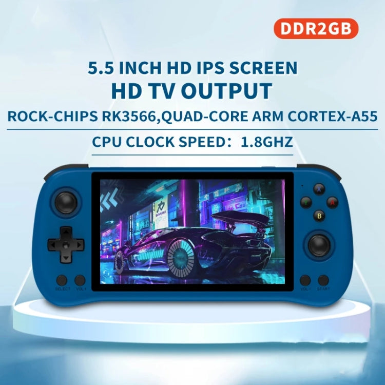 POWKIDDY X55 Game Console 5.5 Inch 1280 X 720 IPS Screen RK3566 Linux System Open-Source Retro Video Player, 16GB+64GB, 16GB+128GB, 16GB+256GB