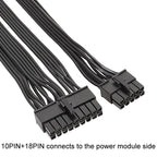 For EVGA 10Pin / 18Pin To 24Pin Flat Cable Module Cable Graphics Card Block Cord, 60cm For EVGA