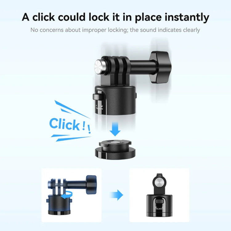TELESIN CQM-001 Universal Magnetic Quick Release Adapter Kit For Sports Cameras, Magnetic Quick Release Adapter Kit