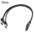 Motherboard USB3.0 Panel Cable Front 19Pin To Dual-Port A Female Data Flat Cable, 30cm, 50cm, 80cm