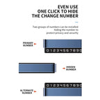 Metal Hidden Temporary Parking Number Plate Ornaments, Single Number Gray, Single Number Silver, Dual Number Gray, Dual Number Silver