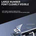 Metal Hidden Temporary Parking Number Plate Ornaments, Single Number Gray, Single Number Silver, Dual Number Gray, Dual Number Silver