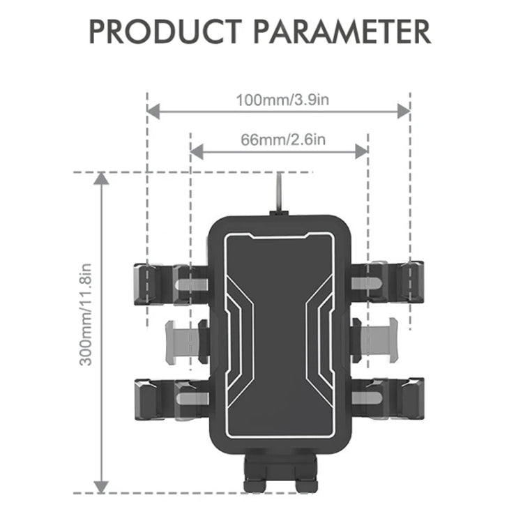 Motorcycle Bicycle Outdoor Cycling Navigation Phone Holder, Rearview Mirror Bracket, Handlebage Bracket