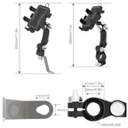 Motorcycle Bicycle Outdoor Cycling Navigation Phone Holder, Rearview Mirror Bracket, Handlebage Bracket