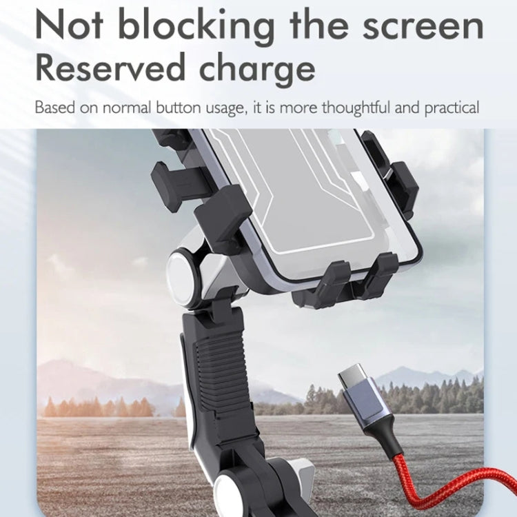 Motorcycle Bicycle Outdoor Cycling Navigation Phone Holder, Rearview Mirror Bracket, Handlebage Bracket