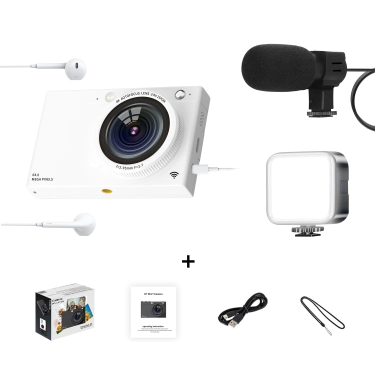 High-Definition CCD Digital Camera 64 Million WiFi Card Camera, Black, White, Black + Microphone/Fill Light/Headphone Cable, White + Microphone/Fill Light/Headphone Cable, Black + Fill Light, White + Fill Light, Black + Microphone, White + Microphone  ...