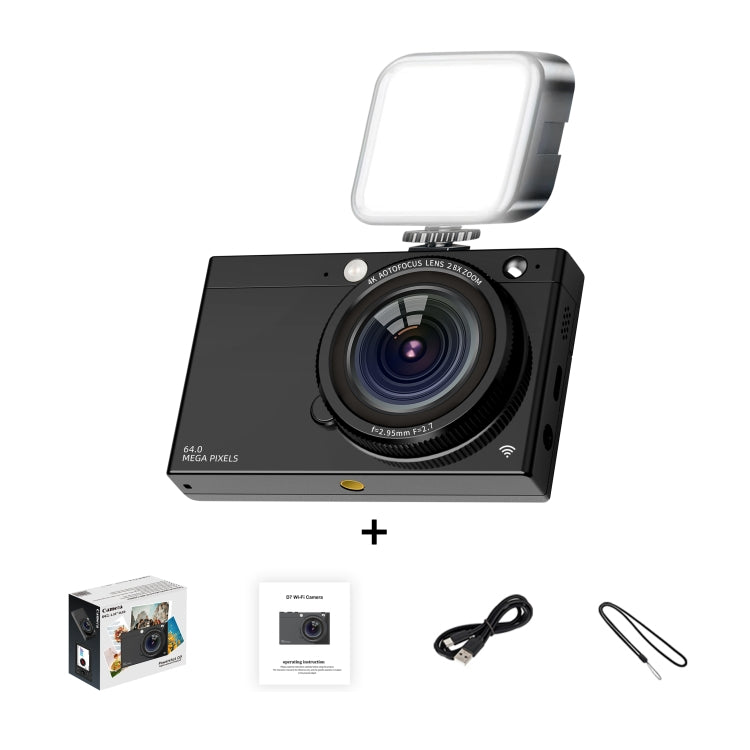 High-Definition CCD Digital Camera 64 Million WiFi Card Camera, Black, White, Black + Microphone/Fill Light/Headphone Cable, White + Microphone/Fill Light/Headphone Cable, Black + Fill Light, White + Fill Light, Black + Microphone, White + Microphone  ...