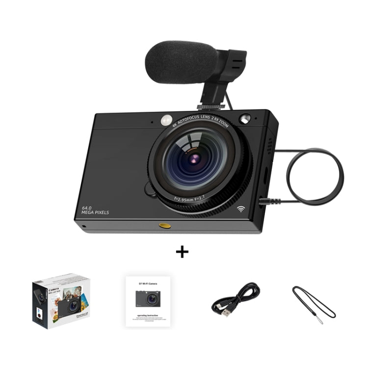 High-Definition CCD Digital Camera 64 Million WiFi Card Camera, Black, White, Black + Microphone/Fill Light/Headphone Cable, White + Microphone/Fill Light/Headphone Cable, Black + Fill Light, White + Fill Light, Black + Microphone, White + Microphone  ...