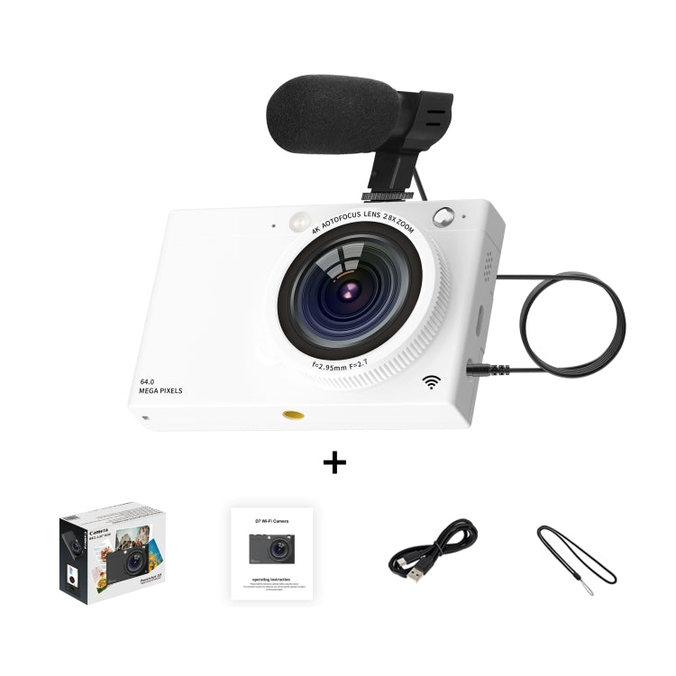 High-Definition CCD Digital Camera 64 Million WiFi Card Camera, Black, White, Black + Microphone/Fill Light/Headphone Cable, White + Microphone/Fill Light/Headphone Cable, Black + Fill Light, White + Fill Light, Black + Microphone, White + Microphone  ...