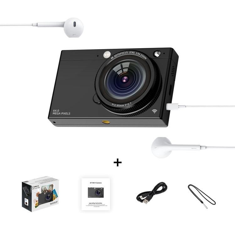 High-Definition CCD Digital Camera 64 Million WiFi Card Camera, Black, White, Black + Microphone/Fill Light/Headphone Cable, White + Microphone/Fill Light/Headphone Cable, Black + Fill Light, White + Fill Light, Black + Microphone, White + Microphone  ...