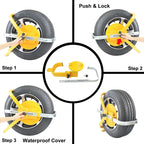Car Anti-theft Lock SUV Wheel Three-prong Lock With Suction Cup, Ordinary, With Disc