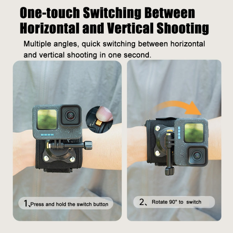 Universal Magnetic Quick-release Wrist Strap Mount for Sports Cameras, Standard Model, With Phone Clip