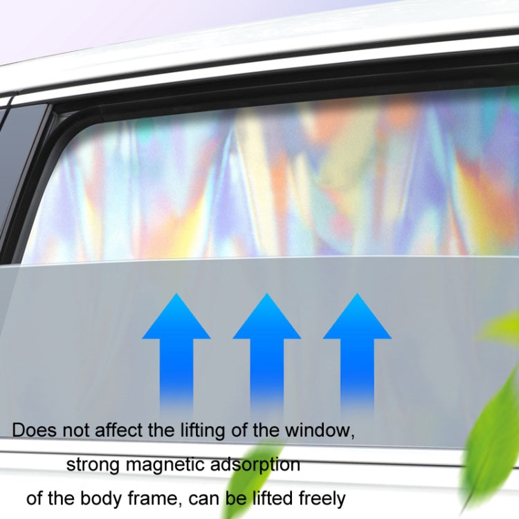 Colorful Titanium Silver Magnetic Car Sun Protection Sunshade Curtain, Driver Seat, Passenger Seat, Back Seat