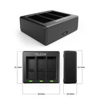 TELESIN GP-BCG-902 Battery 3 Slots Charger For GoPro HERO12 Black / HERO11 Black / HERO10 Black / HERO9 Black, GP-BCG-902