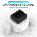 TELESIN GP-BCG-902 Battery 3 Slots Charger For GoPro HERO12 Black / HERO11 Black / HERO10 Black / HERO9 Black, GP-BCG-902