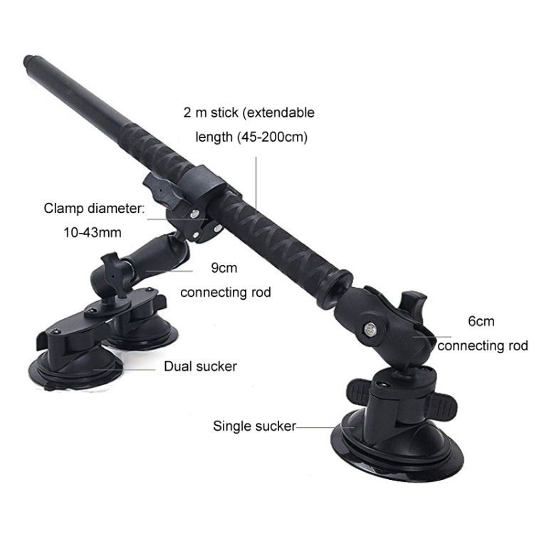 For Insta 360 ONE X / X2 / X3 / X4 Car Top Suction Cup Selfie Stick Bracket, Set 1, Set 2, Set 3, Set 4