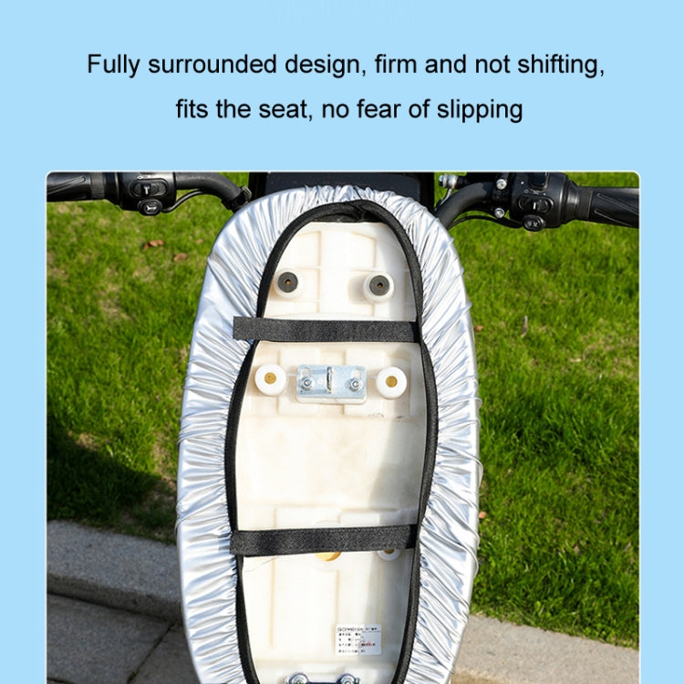 Electric Vehicle Universal Waterproof Sun Protection Seat Cover For All Seasons, Light Brown, Silver