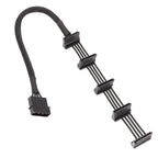 18AWG Large 4Pin Sleeve Grid 1 To 5 SATA Hard Drive Cage Cable, 40cm 4Pin 1 To 5