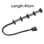 18AWG Large 4Pin Sleeve Grid 1 To 5 SATA Hard Drive Cage Cable, 40cm 4Pin 1 To 5