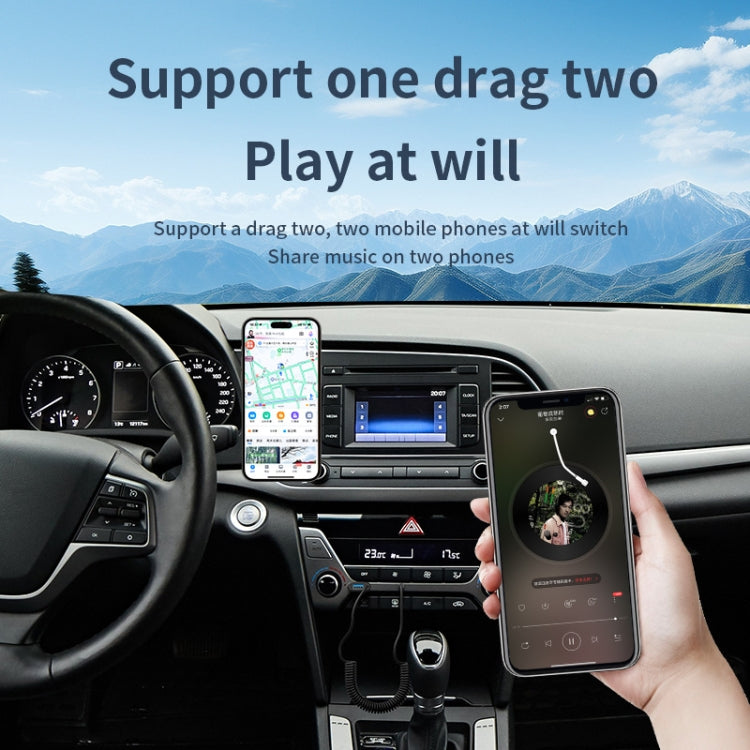 Bluetooth 5.4 Adapter Car Bluetooth Receiver Support U Disk Play AUX To USB