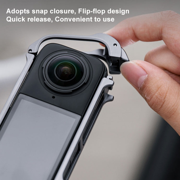 For Insta360 X4 PGYTECH P-55A-010 Metal Rabbit Cage Aluminum Expanding Protective Bezel With Lens Case