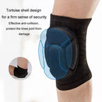 Turtle Shell Sponge Knee Pads Knitted Elbow Pads Thickened Anti-fall Yoga Roller Skating Cycling Protector, M, L