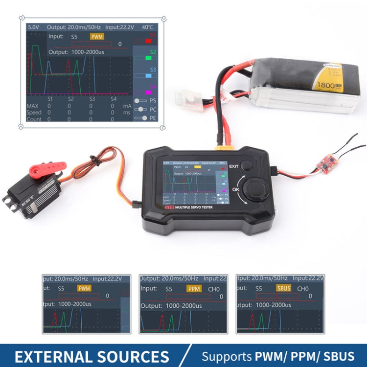ToolkitRC ST8 Multi-Channel Servo Tester Signal Test Current Collector