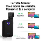 1D Bluetooth Barcode Scanner Wireless Back Clip Phone Barcode Reader, 1D 2D