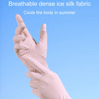 1pair Summer Thin Ice Silk Anti-Slip Sunscreen Sport Riding Finger Gloves, One Size