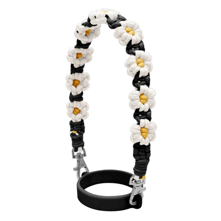 For 16-40oz Stanley Mug Lanyard Silicone Loop Boho Daisy Cute Flower Hand-Woven Mug Cover