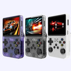 R36S Retro Handheld Game Console Linux System 3.5-Inch Screen Double TF Card Version, 64G Purple Transparent, 64G Gray Transparent, 64G White, 128G Purple Transparent, 128G Gray Transparent, 128G White