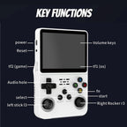 R36S Retro Handheld Game Console Linux System 3.5-Inch Screen Double TF Card Version, 64G Purple Transparent, 64G Gray Transparent, 64G White, 128G Purple Transparent, 128G Gray Transparent, 128G White